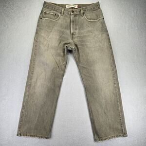 Vintage Levis 569 Jeans Mens 33x30 Loose Straight Denim Y2K Tan Beige 2000s